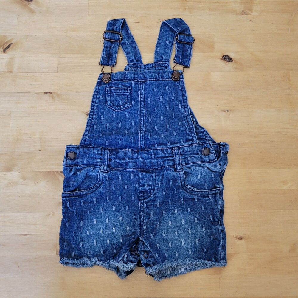 Toddler Girls Denim Shortalls Genuine Kids from OshKosh Size 3T